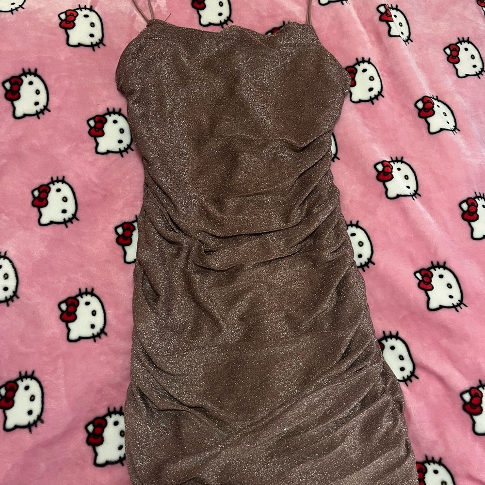 SHEIN Shimmering Brown Dress